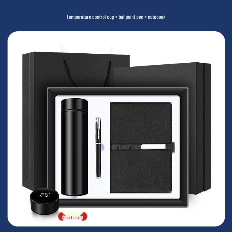 3-Piece Business Gift Set: Smart Thermos, Notebook & Pen