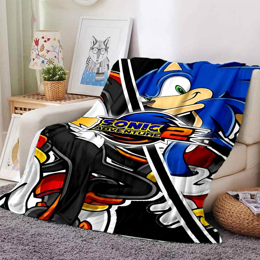 Sonic Adventure Cover Flannel Blanket Super Soft Warm Cozy Blanket For Sofa Bed Office Travel Allseason Home Decor Gift