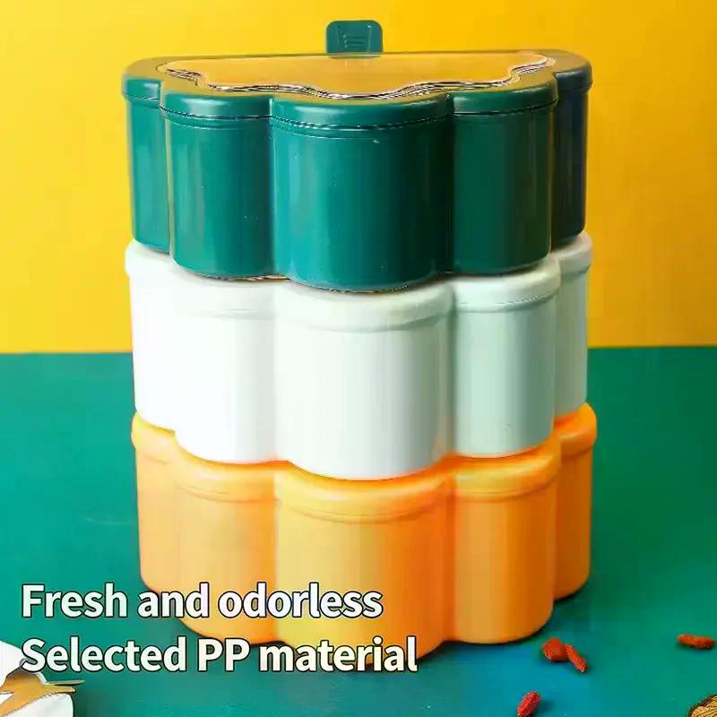 Creative 6 In 1 Cloud-shaped Seasoning Jar Household Moisture-proof Spice Rack Outdoor Camping Seasoning Bottle Kitchen Gadget