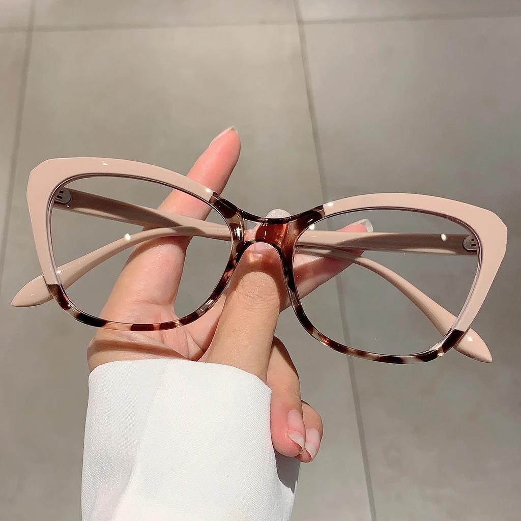 Vintage Cat Eye Women Eyeglasses Simple Multicolor Rim Blue Light Blocking Spectacles New Trendy Ins Brand Design Eyewear