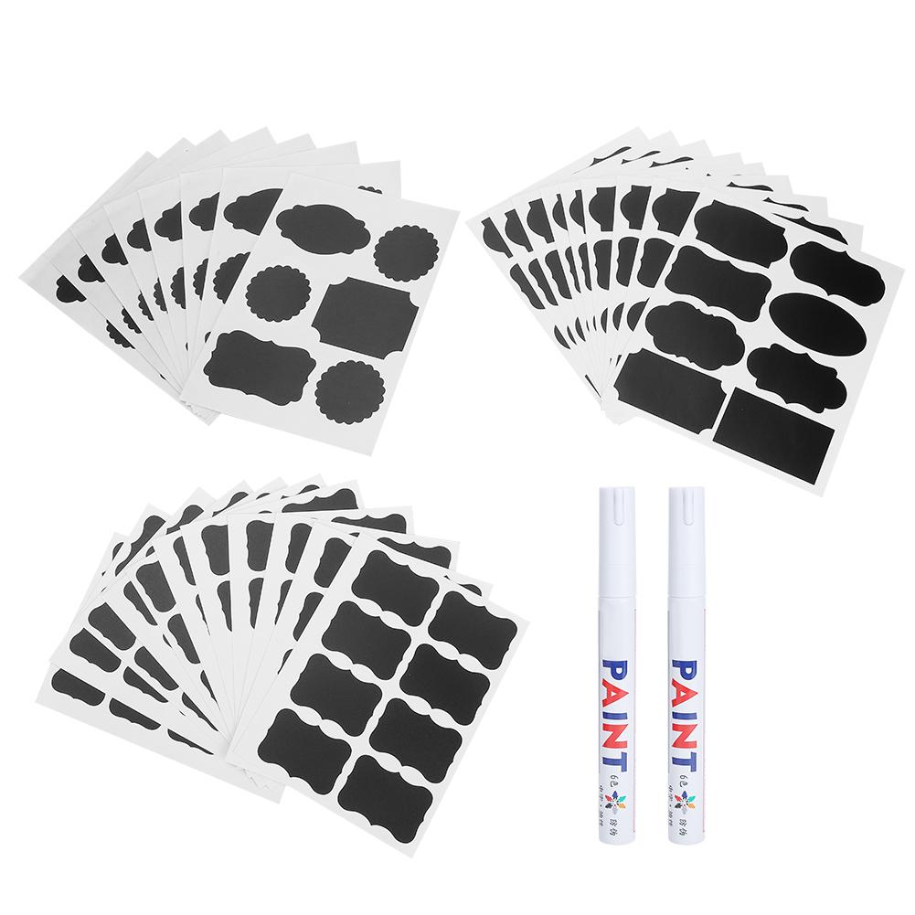 216 sztuk Wodoodpornych Naklejek Tablicowych Naklejka z Etykietą na Doniczkę z 2 szt. Długopisu (Typ afH)