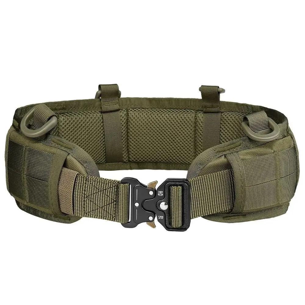 

Tactical Battle Belt Military Airsoft Waist Band Thickened Widened Multi-purpose Adjustable Quick Release Buckle Outdoor Hunting зелений