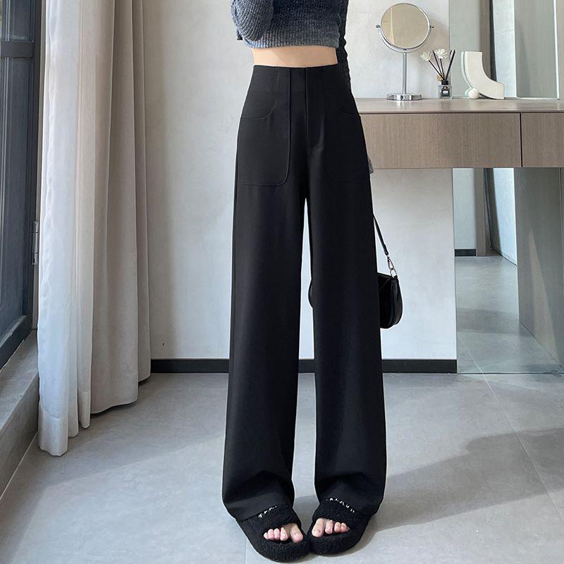 

Women s High Waist Black Suit Pants - Slimming, Straight or Wide Leg, Plus Size, for Summer and Pear Shaped Bodies S (85-95 kg)