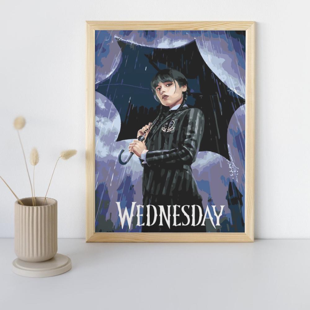 Malowanie Po Numerach Z Ramą Obrazy Do Malowania -Wednesday Addams 40X50 Cm