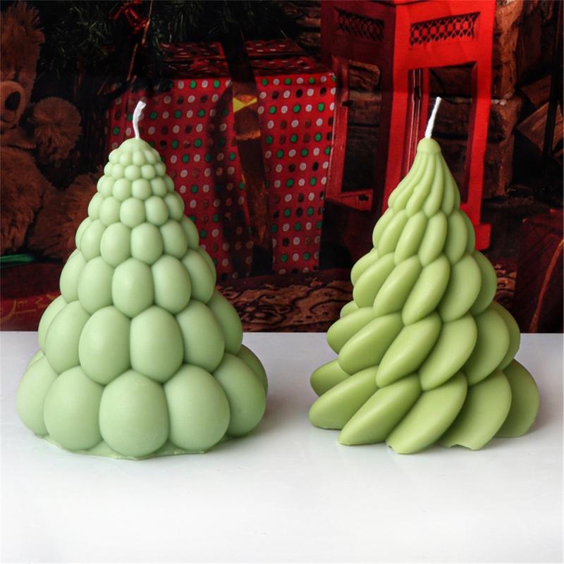 Flexible Silicone Mold Handmade Scented Candle Mould Geometric Christmas Tree Aromatherapys Mold Home Decorations