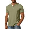 Men's Henley Neck Short Sleeve Shirt Casual Button Down Lightweight Breathable Cotton T Shirt for Everyday Wear