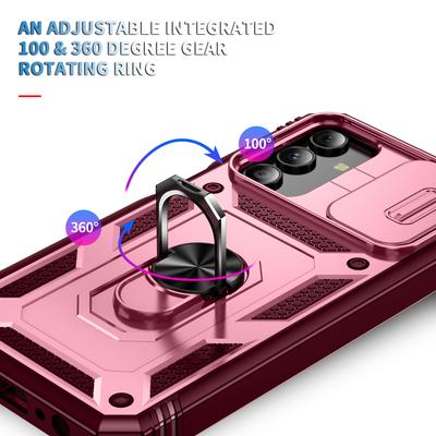 Für Samsung Galaxy A15 4G/5G Hülle TPU+PC Schieb-Camshield Ständer Handyhülle