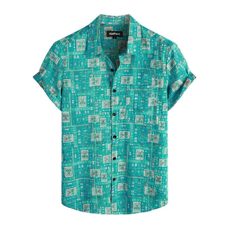 New summer casual hot sale D printing short-sleeved shirt Hawaiian shirt men's vacation seaside source