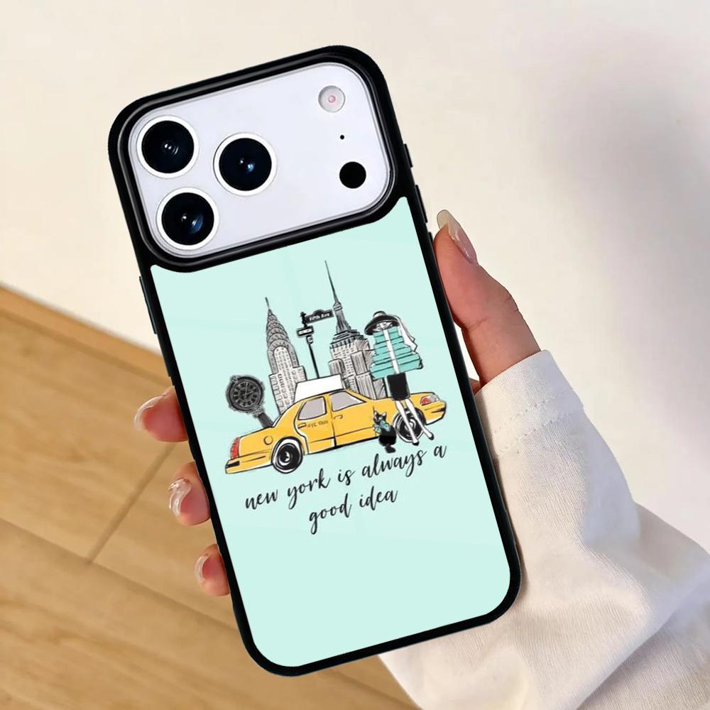 New York Lady Girl Mobile Phone Case for IPhone 17 AIR 16pro Max 15 14 13 12 11 Bumper Cover
