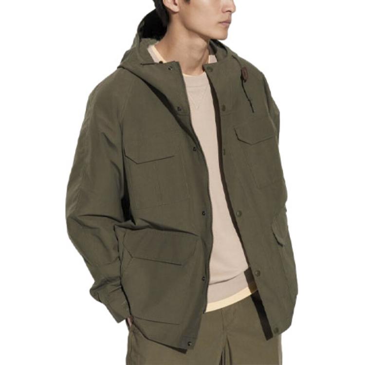 UNIQLO Solid Color Hooded Long Sleeve Zipper Loose Jacket Unisex jackets Olive 464026-56