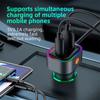 45W USB Car Charger With 2 In 1 Type-C Lightning Fast Charging Cable Vehicle Adapter For iPhone Samsung Huawei VIVO OPPO
