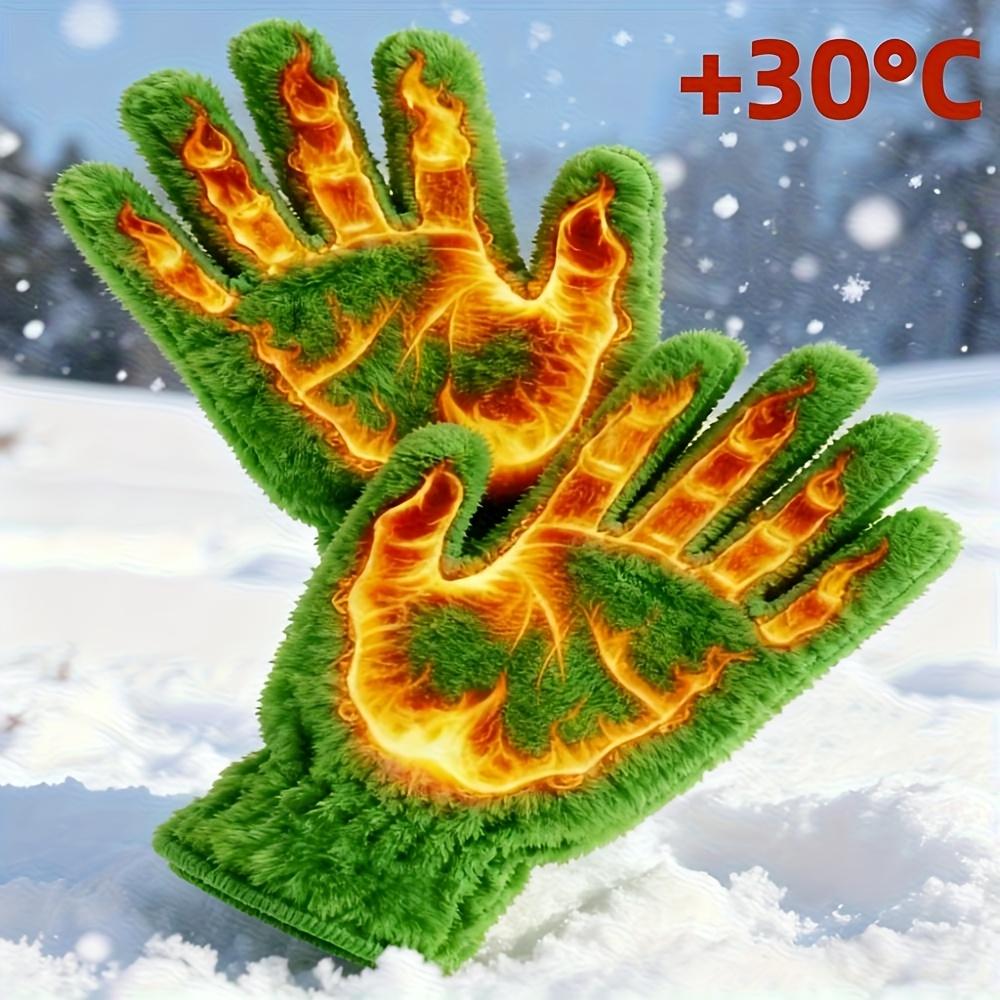 

high qualityA Pair Of Winter Warm Gloves - Breathable And Stretchable Gloves, Outdoor Sports Warm Protective Gloves, Suitable For Outdoor Skiing, зелёный