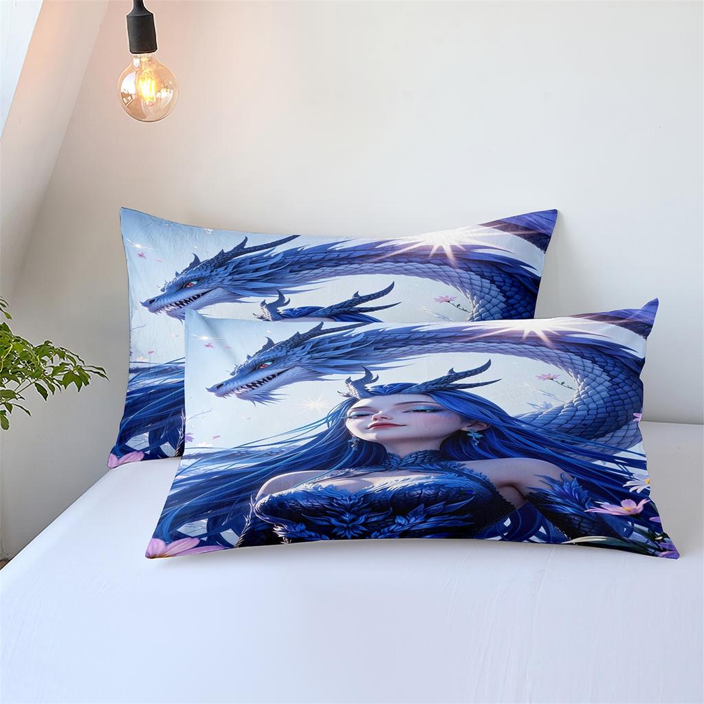 3D-gedrucktes hochwertiges Nezha-Serie trendiges Elemente Daunendecken-Bettwäscheset, Kinder-Erwachsenen-Bettwäscheset, Kissenbezug mit Reißverschluss Bett