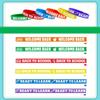 6pcs Welcome Back To School Bracelets Silicone Wristbands Rubber First Day Of School Favors Rewards Gifts Party Decoration