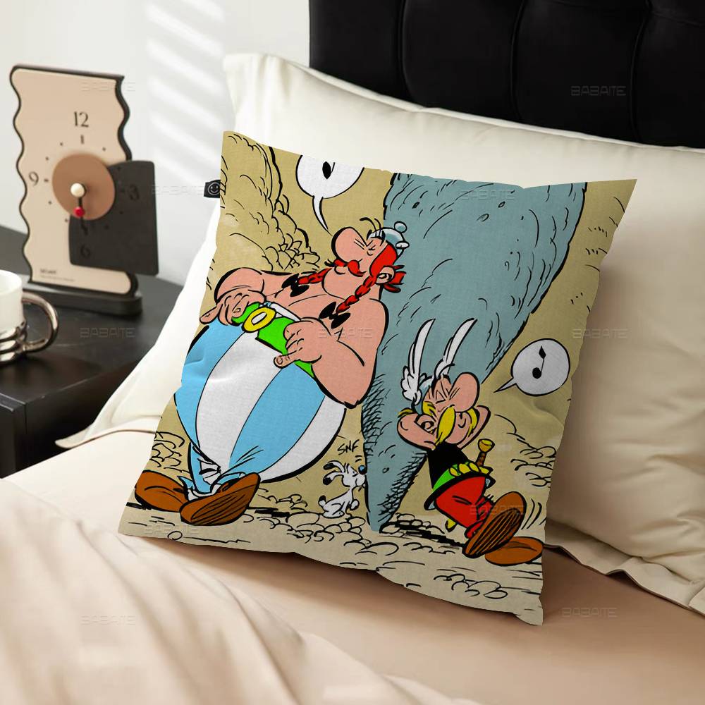 

A-Asterix Et O-Obelix Manga Pillowcase Toon Gift Cushion Cover Bedroom Home Sofa Chair Seat Decor Pillow Case 30cmx30cm