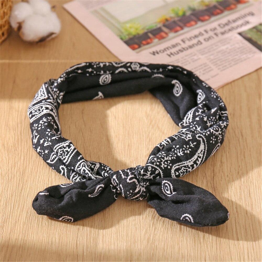 Modne czeskie opaski do włosów drukuj wiązane elastyczne elastyczne opaski na głowę dla kobiet dziewczynki Retro krzyż łuk Headwrap akcesoria do włosów