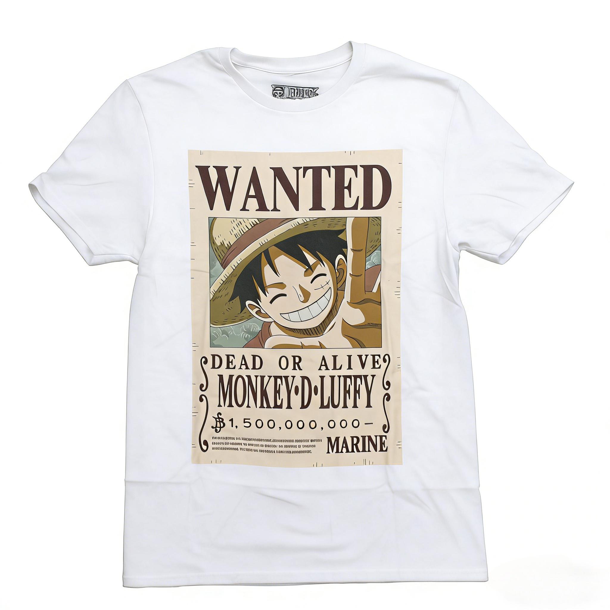 

Anime One Piece 2026 Summer New Mens Tshirt 100 cotton Luffy Wanted Notice pattern unisex Loose short sleeves Y2K shirt M