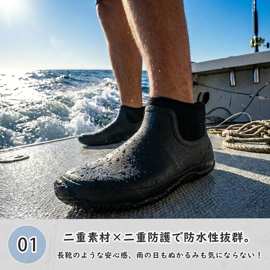 [Jollywalk] Sneaker-like, comfortable rain boots. Waterproof, non-slip, ankle-length, lightweight, stylish, unisex, suitable for commuting. Sizes 25-2