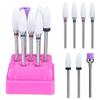 7pcs Ceramic Nail Drill Bits Set Milling Cutter for Manicure Machine Accessories Rotary Burrs Pedicure Cutter for Remove Gel Bit