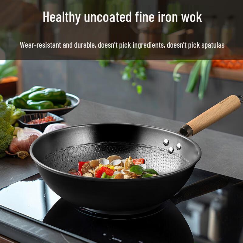 Chuidahuang 32cm Rust-Resistant Fine Iron Wok