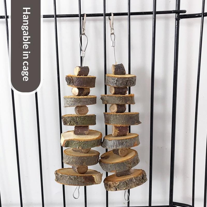 Natural Wood Grass Sticks Chew Toy String, Hanging Treat for Rabbits Guinea Pigs Hamsters Chinchillas, Small Animal Teeth Grindi