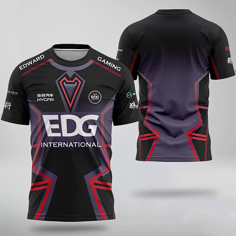 Valorant E-Sport Wettbewerb EDG Club Uniform 2024 Neues VCT Trainingsshirt Sportliches Kurzarm-T-Shirt Mit Anpassbarer ID