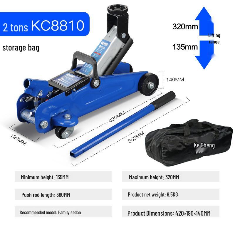 2-Ton Horizontal Hydraulic Car Jack for SUVs – 3T Tire Change Tool