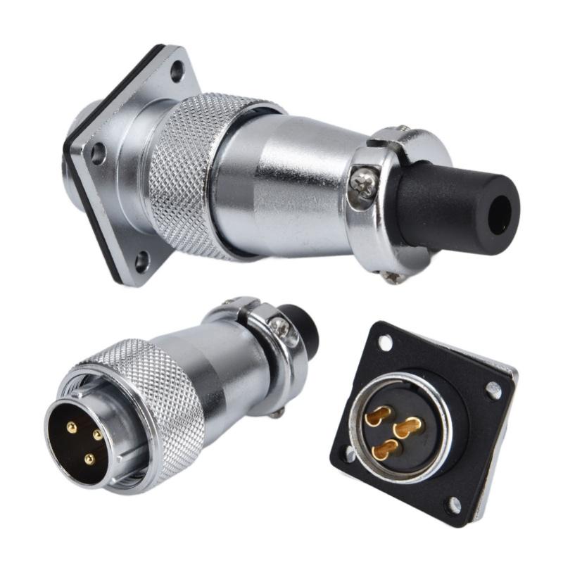 3 Pin Aviation Connector Zinc Alloy Waterproof WS20 Aviation Male Female Plug AC 500V