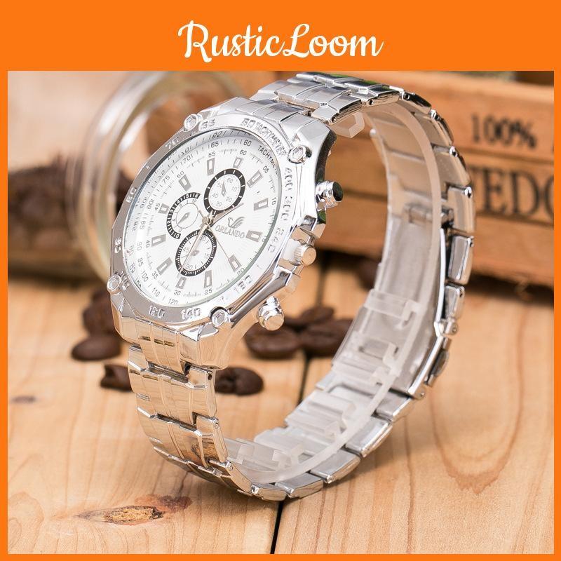 Stylish Steel Men Band Watch Business Alloy Timepiece Casual Wear Accessory