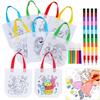 DIY Malbare Tütchen mit Buntstiften & Filzstiften Party-Geschenktüten für Kinder Spielzeug-Aufbewahrungstaschen Ökologische Vliesstofftaschen