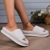 Fashion New Fashion White Fluffy Slippers Women 2025 Winter Warm Thick Sole Home Cotton Shoes Woman Open Toe Faux Fur Platform Slippers