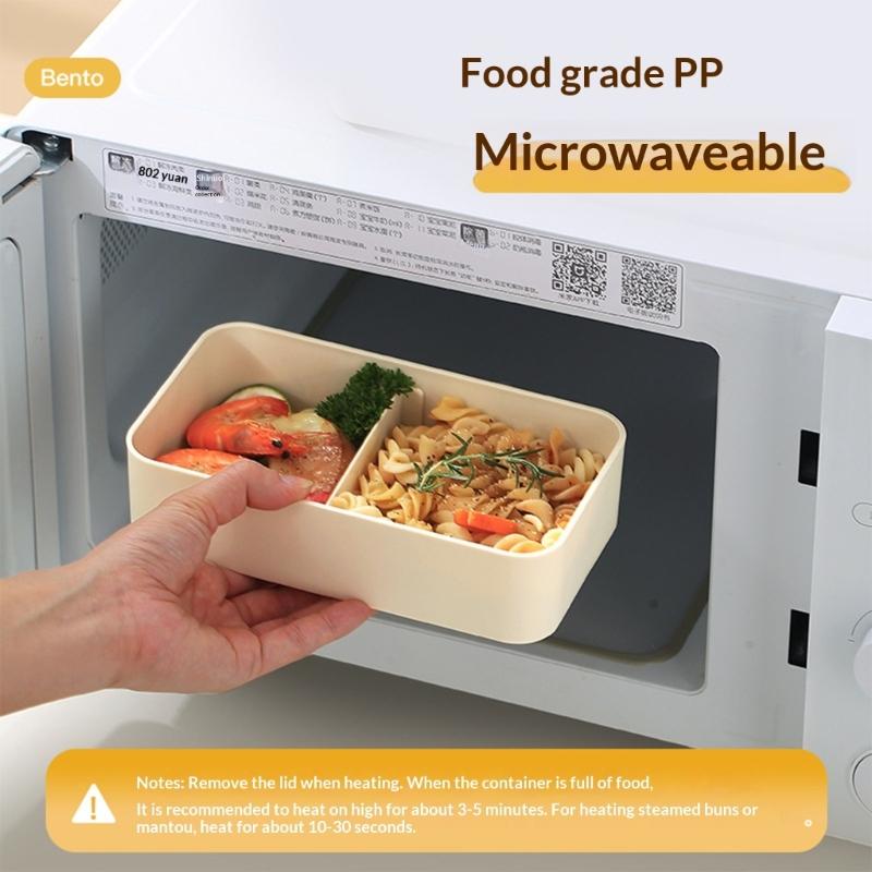 Plastic Bentos Container Leakproof Seal Compartmentalized Design Lunch Box Utensils Included for School Office Use