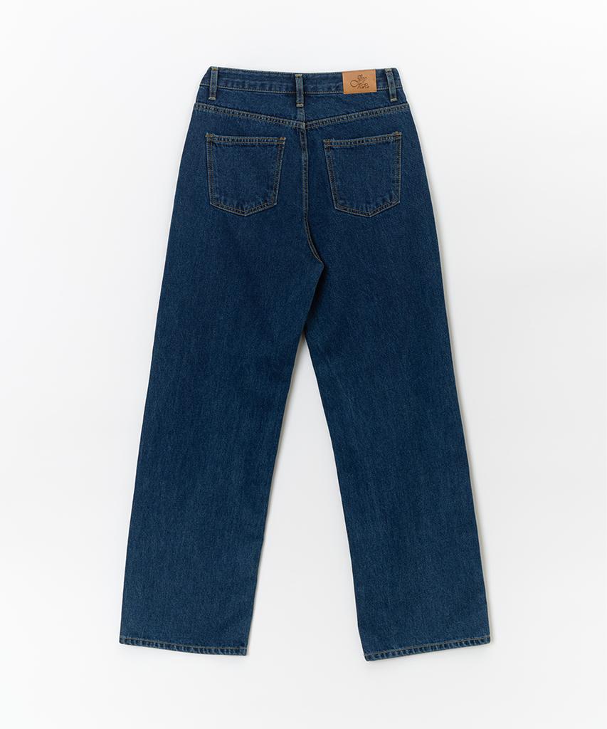 JBYRARA Pintuck Detail Straight Fit Denim Pants_Indigo