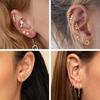 Bobisty 1pc 16G Cartilage Earring Stainless Steel Opal CZ Earrings Flat Back Cartilage Conch Helix Piercing Jewelry for Women