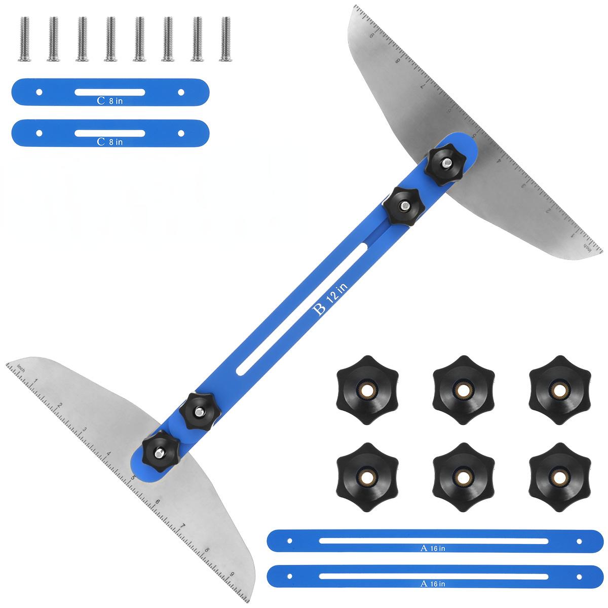 

Stair Tread Template Tool 11-60In Metal Measuring Stair Tool Adjustable Stair Tread Gauge for Stairs Risers Shelves Partitions