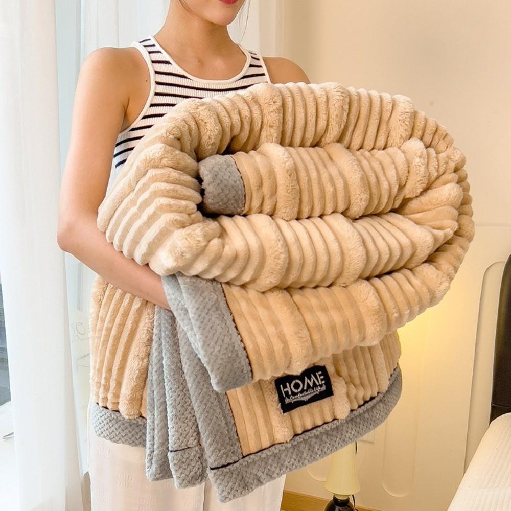 Striped Warm Blankets Soft Sofa Blankets High Quality Quilt  Autumn Winter