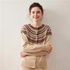 Women's Fair Isle Cashmere Button-Up Cardigan - Round Neck, Loose Fit, Thick, Autumn/Winter Style.