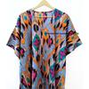 Indisches Grau Lang Ikat Print Baumwolle Hippie Maxi Damen Nachtwäsche Kaftan Kleid CKFTN-SCRN-FULL-BUYIT-076