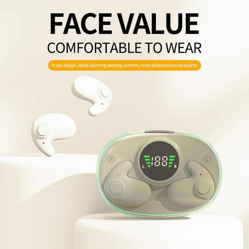 Bluetooth 5.3 Earphones Invisible Sleep Earbuds Mini Wireless Headphones  Waterproof Noise Reduction Touch Control Headsets