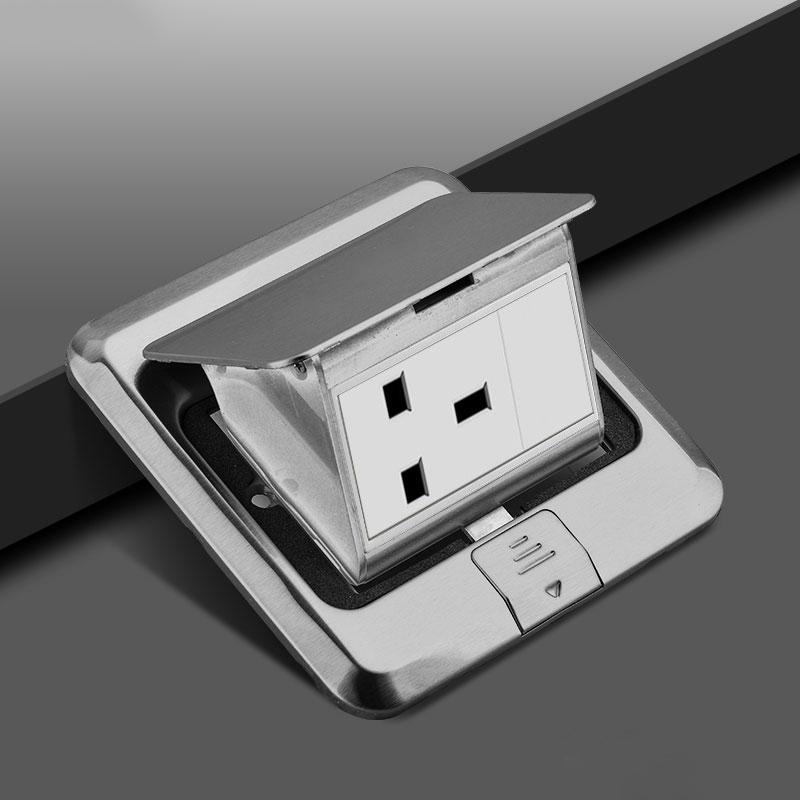 UK Standard 13A Boden-wasserdichte Steckdose, Britische Küche Schlafzimmer Innen Wasserdichter Ausgang versteckt Computer Edelstahl Stecker