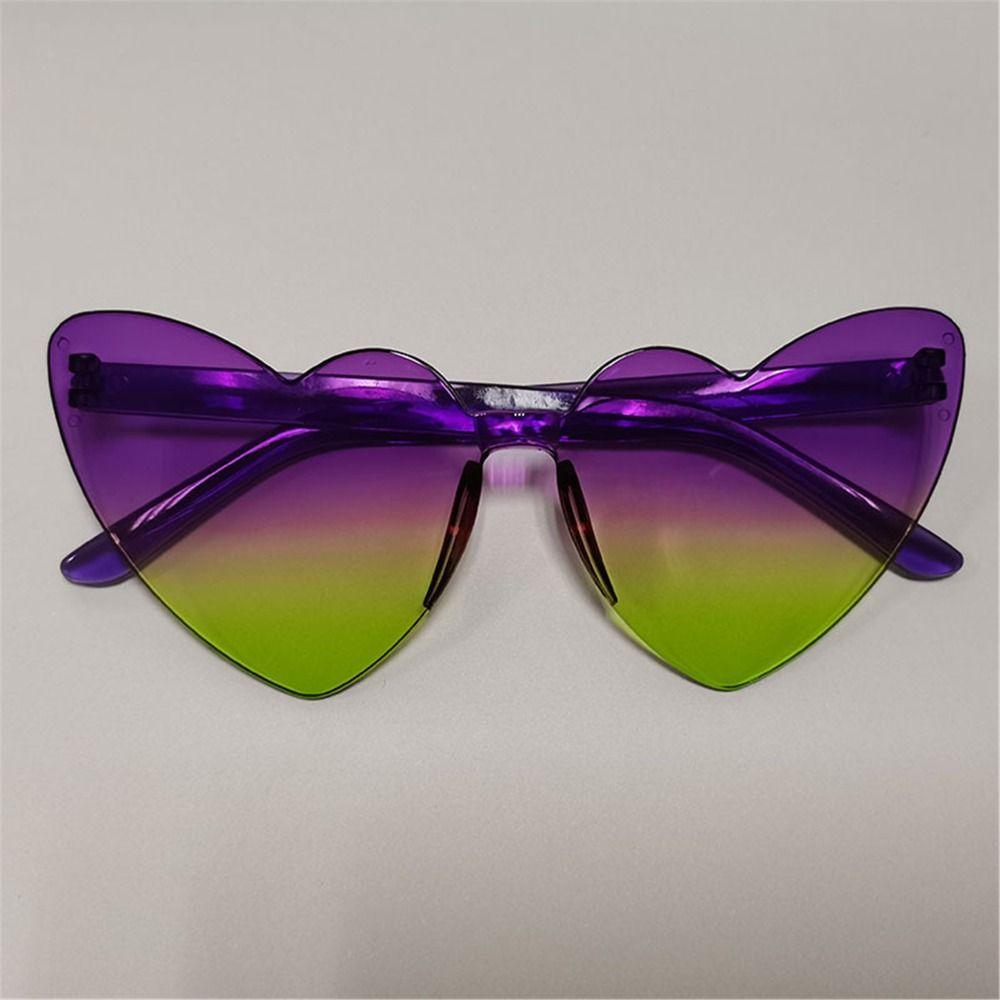 UV400 Schutz Herzform Farbverlaufsgläser Trendige Sonnenbrille für Strand/Reisen/Streetwear