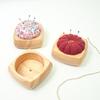 Round Wood Base for Pin Cushion 3.35x3.35Inch Needle Pin Cushion Storage Base for Sewing Enthusiasts and Craft Lovers