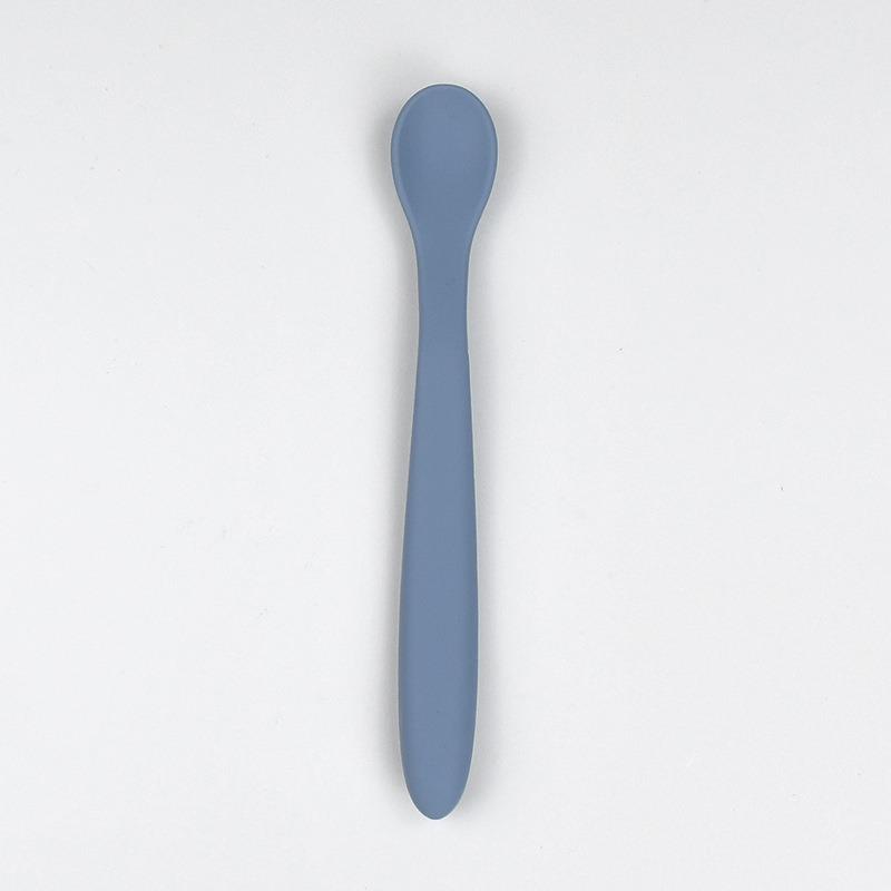 Bambino Morbido Silicone Morbido Cucchiaio Gadget Svezzamento Bebe Articoli per Bambini Cibo per Bambini Cucchiaino Piccolo Stoviglie per Bambini Set Cucchiaio Forchetta da Allenamento L