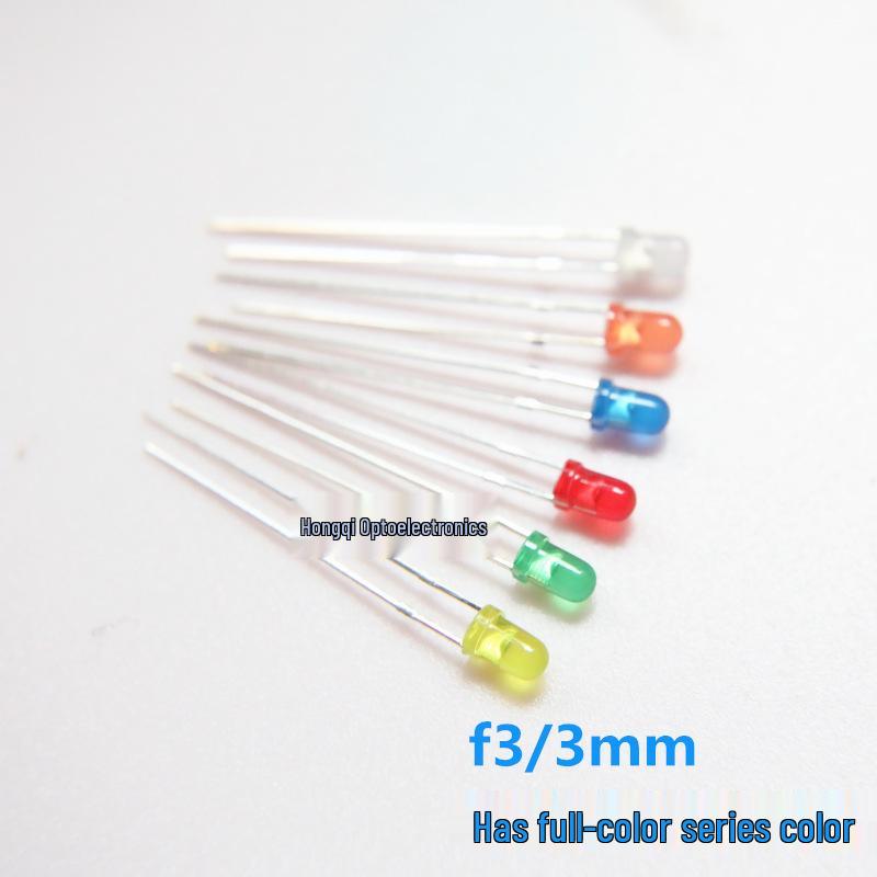 3mm Round LED Beads - Red, Blue, Emerald Green Through-Hole Indicator