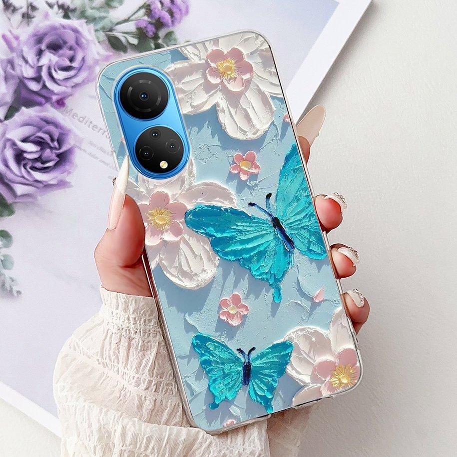For Honor X7 2022 Case CMA-LX2 CMA-LX1 CMA-LX3 Shockproof Cover Fashion Butterfly Soft Phone Case For HonorX7 X 7 HonorX7 Bumper