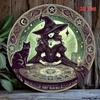 Vintage Tarot Witch Cat Metal Wall Art Mystical Moon Star Home Office Decor