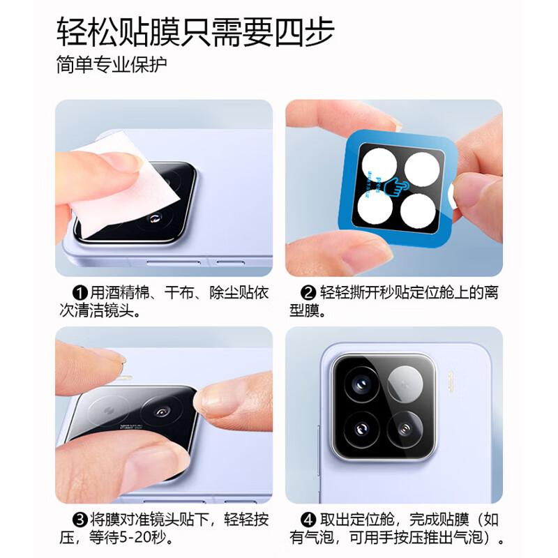 Smorss AR Anti-Reflective Lens Protector for Xiaomi 15, High-Definition Anti-Drop Anti-Scratch Anti-Fingerprint Lens Film with Lens Protector Kit