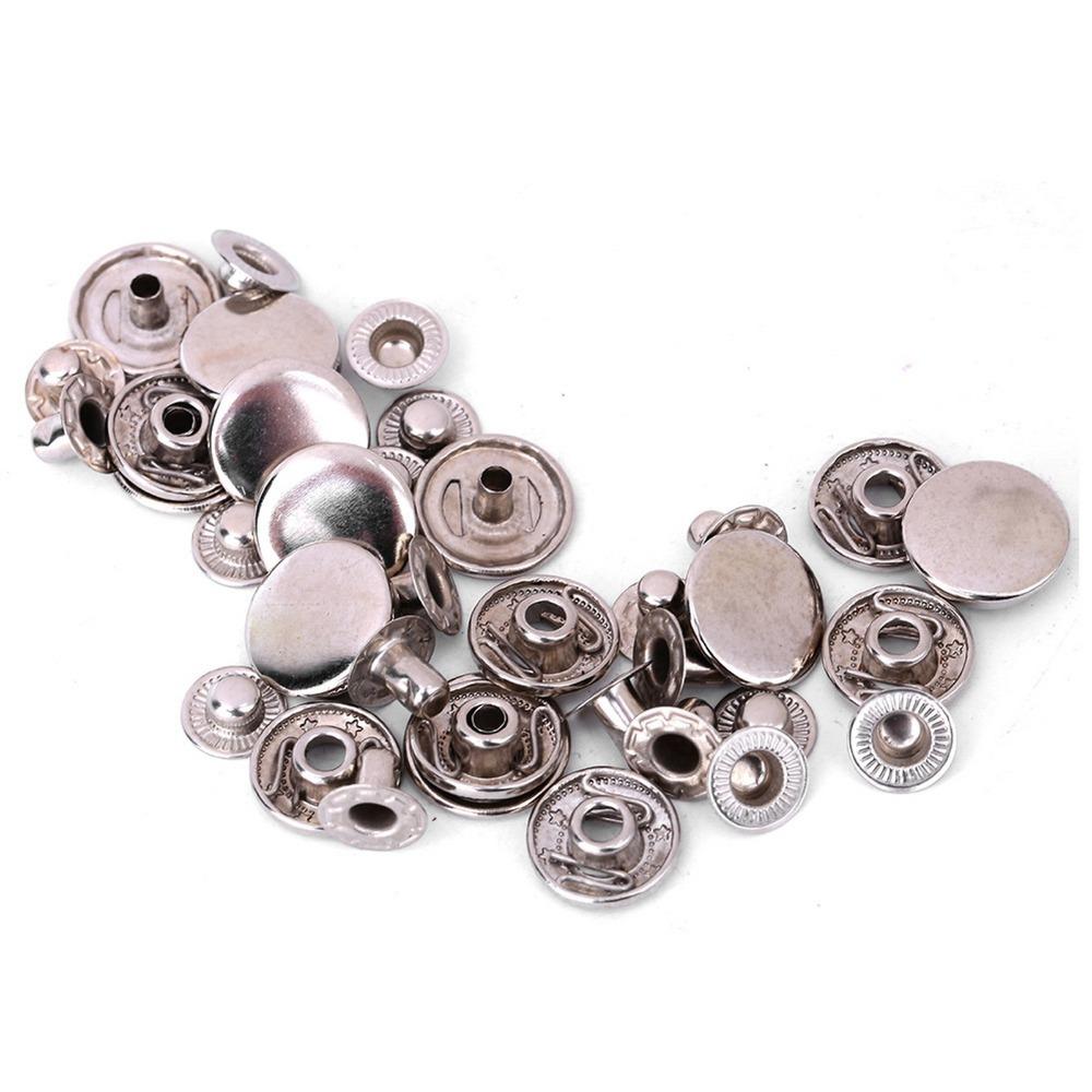 50 jeux Style Vintage 50 Jeux Boutons-Pression en Laiton Forme Ronde Décoration Tissu Boutons-Pression Attaches-Pression en Cuir Pour Vêtements