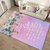 Floral and Inspirational Biblical Verse Rug Non-slip rug suitable for living room and bedroom sofas.
