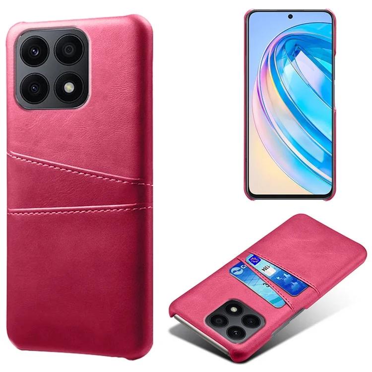 For Honor X8a 4G Dual Card Slots Phone Case Anti-scratch Leather PC Phone Cover